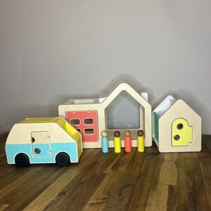 Lovevery Lot Wooden Modular Playhouse and Camper Car Toy w/ People